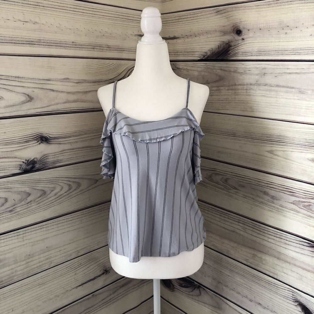 American Eagle Off Shoulder Soft Striped Tank Sm